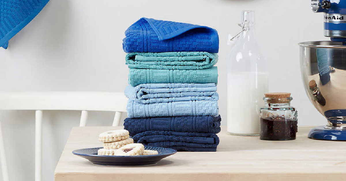 KitchenAid Antimicrobial treated Kitchen Towels, 8 Pack 17x28 Price:  29,000 100% Cotton Soft and absorbent, these towels are perfect…