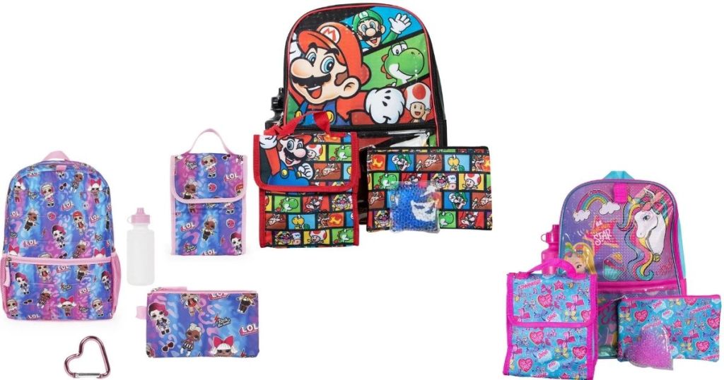 LOL Surprise, Mario and Jojo Siwa Kids Backpack Sets