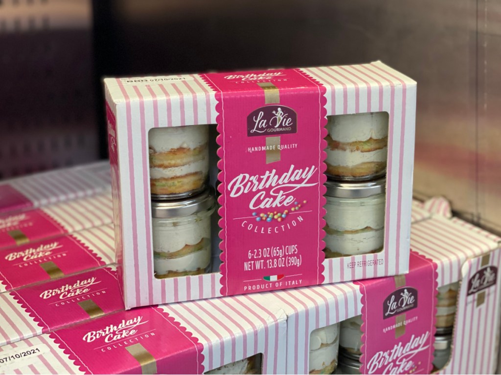 cake cups in a box on display in-store