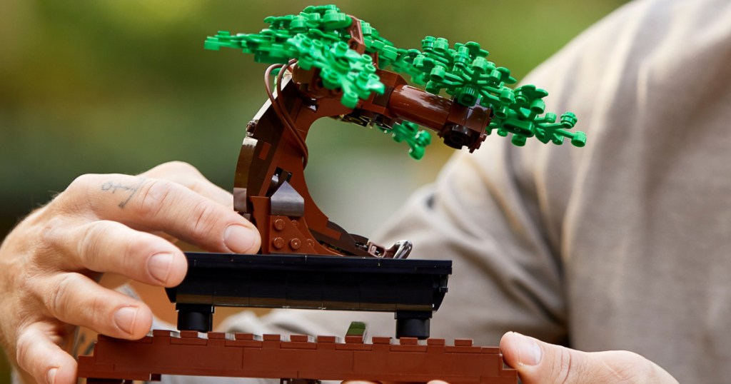 Lego cherry blossom tree with green leaves -2