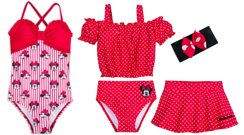 Minnie Mouse Striped Swimsuit and Minnie Mouse Deluxe Swimsuit Set