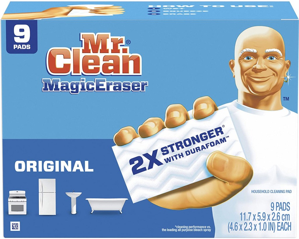 large box of Mr. Clean eraser