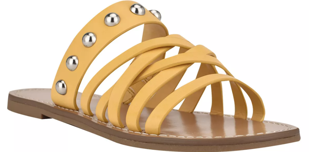 sandal with yellow straps