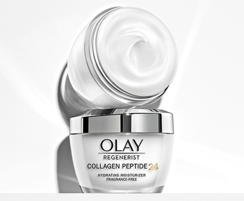 two containers of Olay Regenerist Collagen Peptide