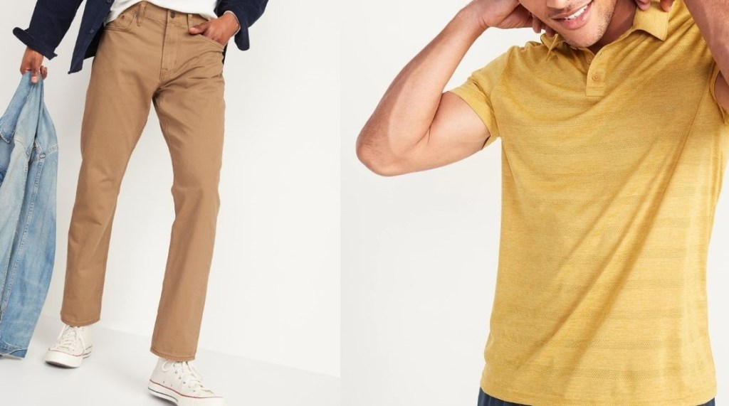 two men wearing Old Navy Pants and Polo