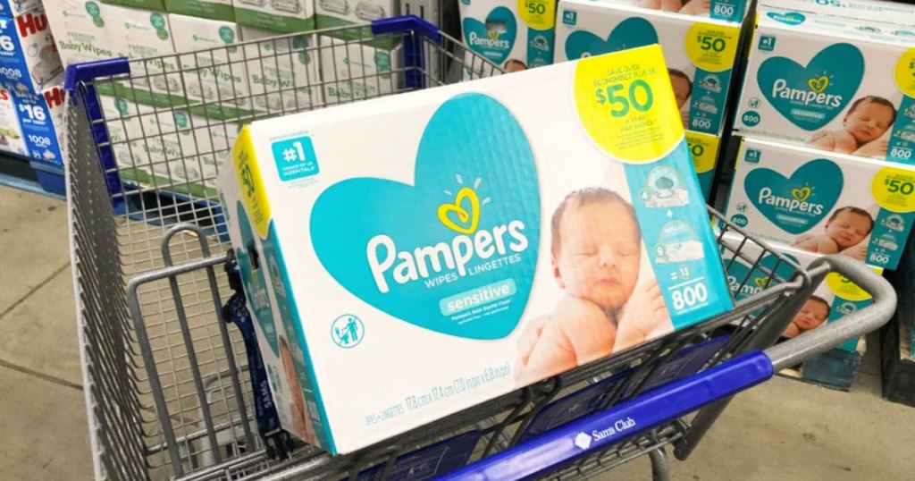 pameprs wipes in sam's club cart