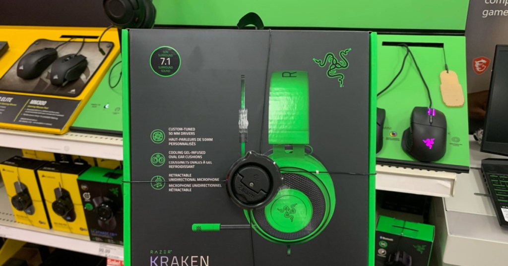 green gaming headphones