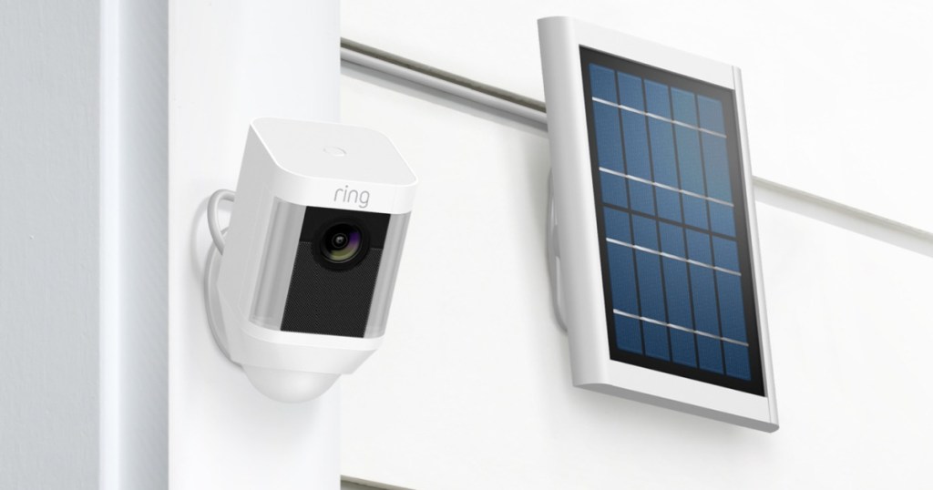 Ring Security Spotlight Camera w/ Solar Panel & Ring Assist+ Bundle