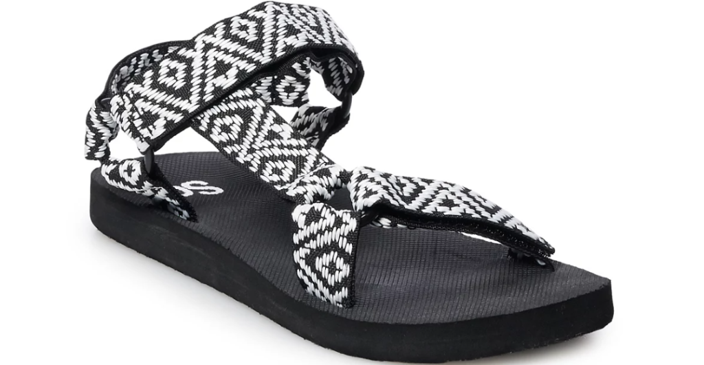 black and white sandal