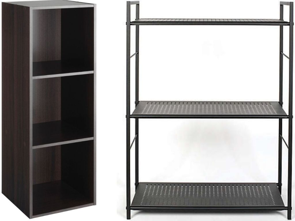 two storage shelves