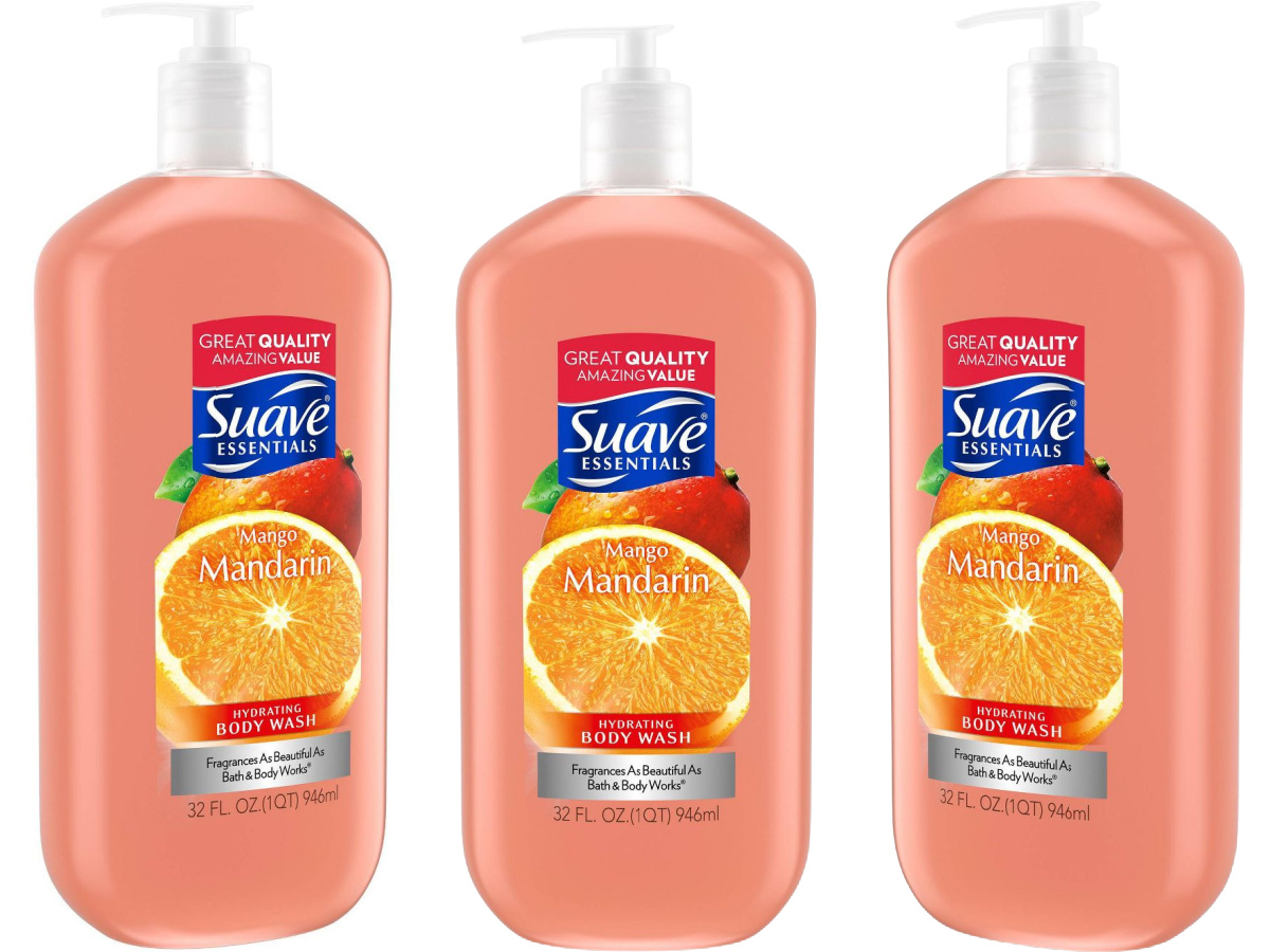 Suave Essentials Mango Mandarin Hydrating Body Wash Soap 32oz. 3