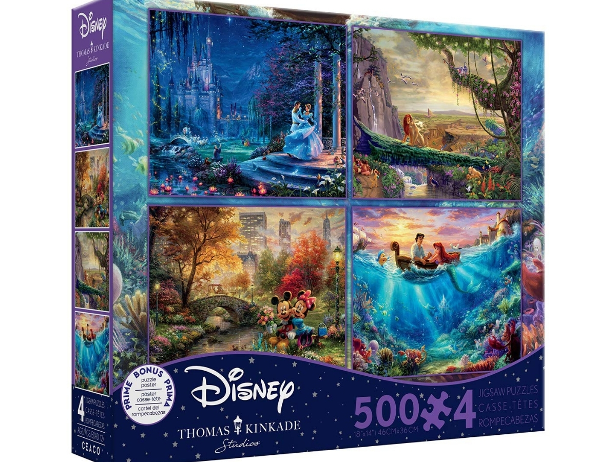 FOUR 500-Piece Disney Jigsaw Puzzles