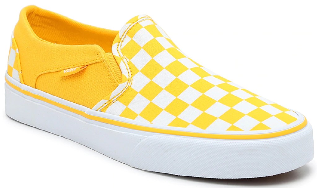 yellow and white sneakers