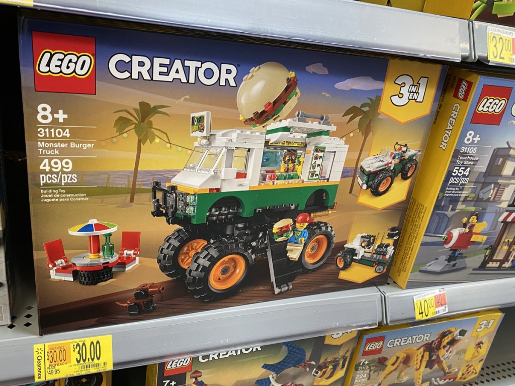 lego monster truck on walmart shelf