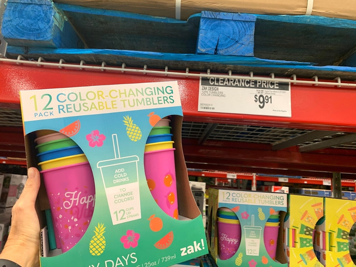 Zak Designs 25-oz. Color-Changing Tumbler 12-Pack Set Reusable Plastic with  Splash-Proof Lids and Straws 