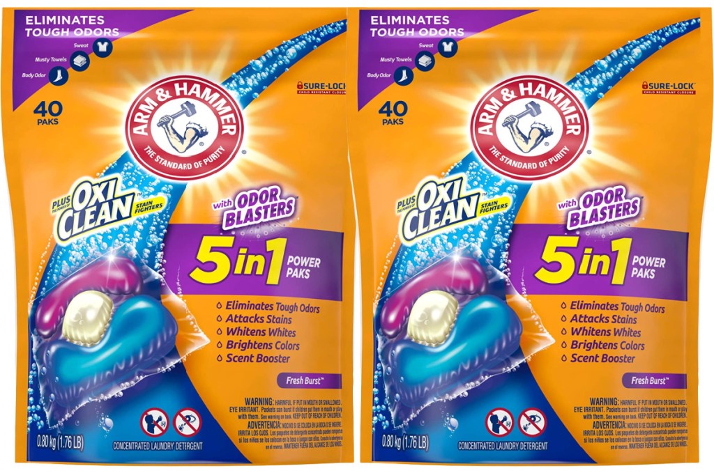 2 packs of 40 arm and hammer 5-in1