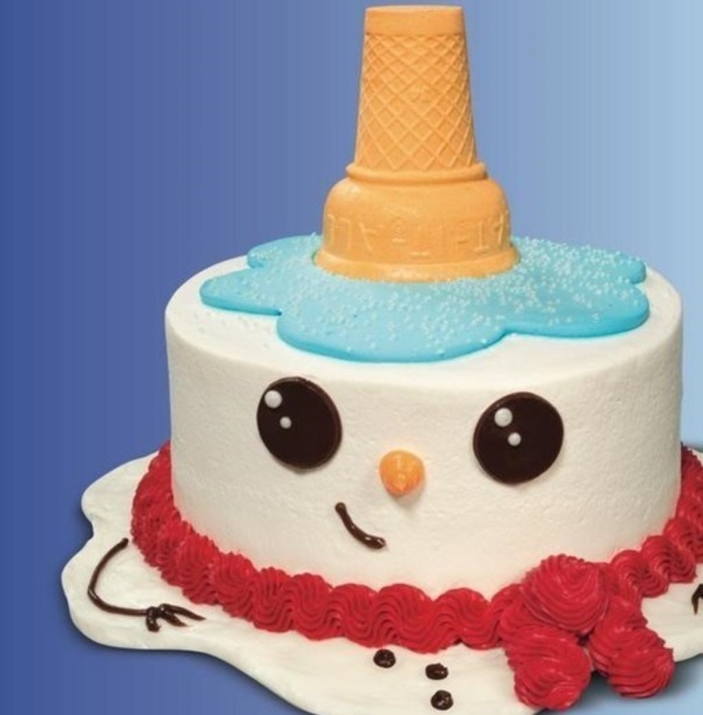 snowman ice cream cake