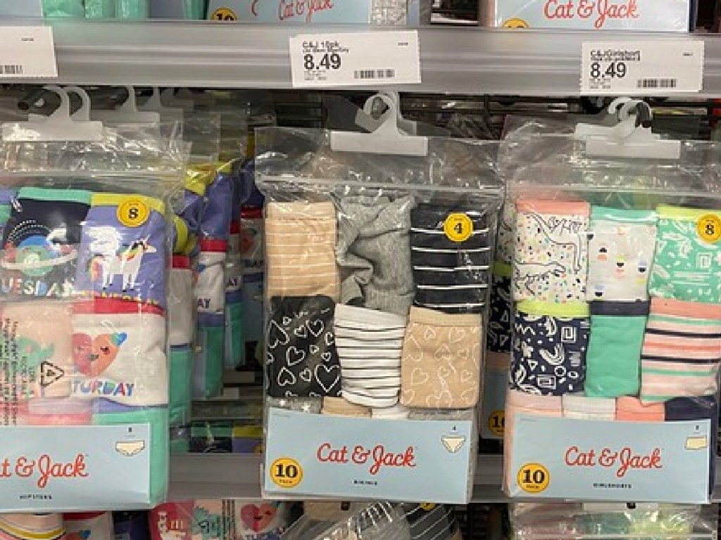 cat and jack underwear showcased at target
