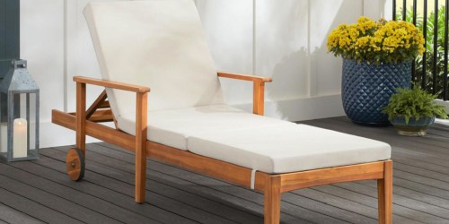 $100 Off Farmhouse Teak Wood Chaise Lounge or Rocking Chair + Free Delivery at Home Depot