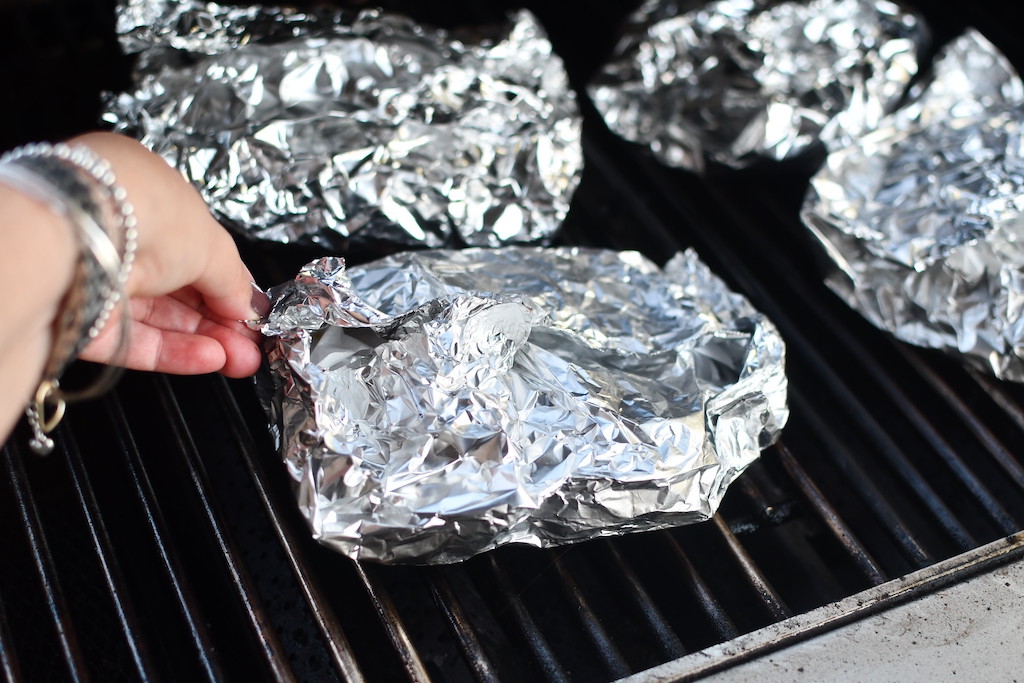 foil packets on grill