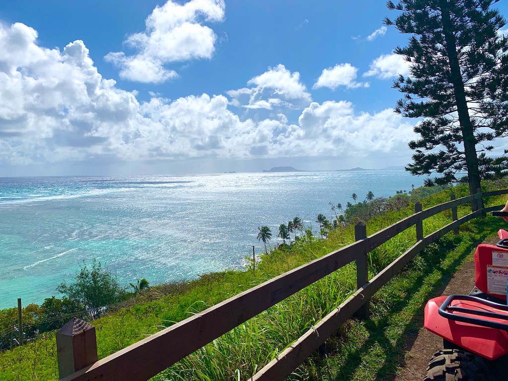 dirt road in Hawaii with ocean view 