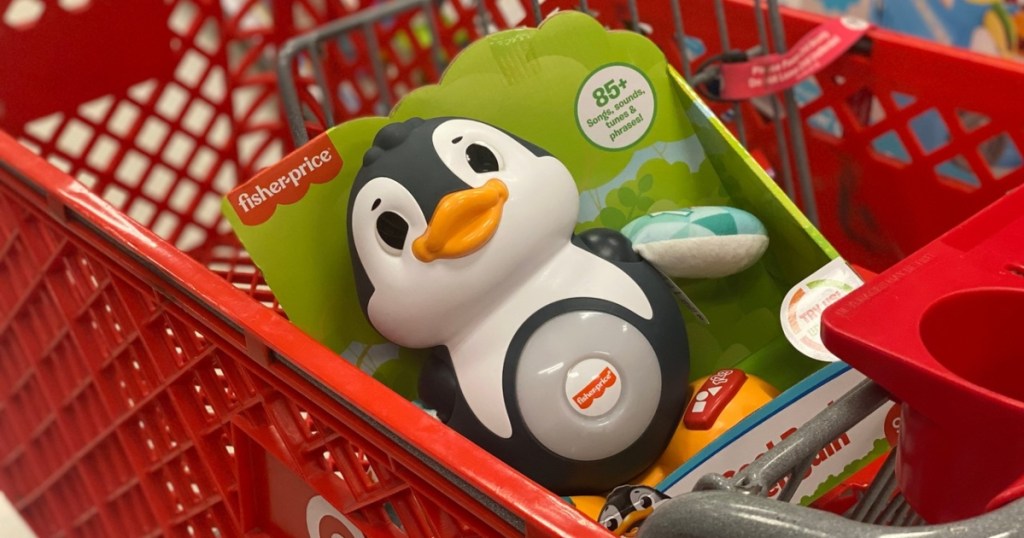 musical penguin toy in Target cart