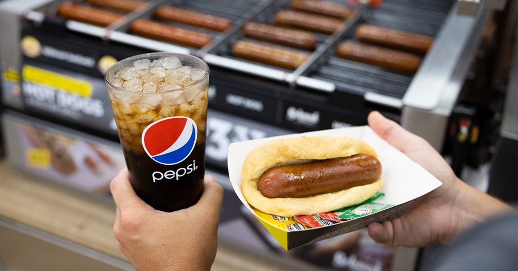 hot dog and Pepsi from Love's Travel Stops