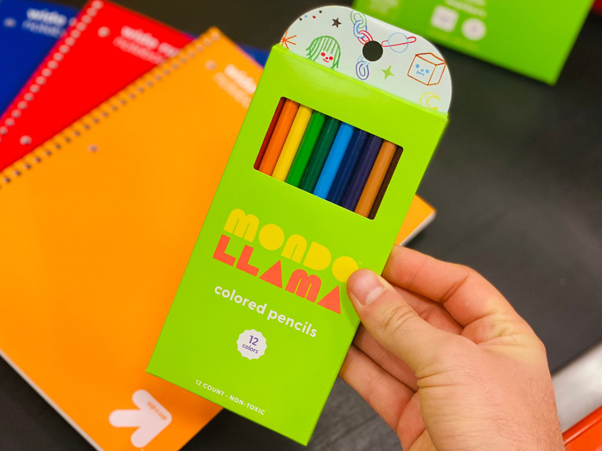 mondo llama colored pencils found in the Target school supplies aisle
