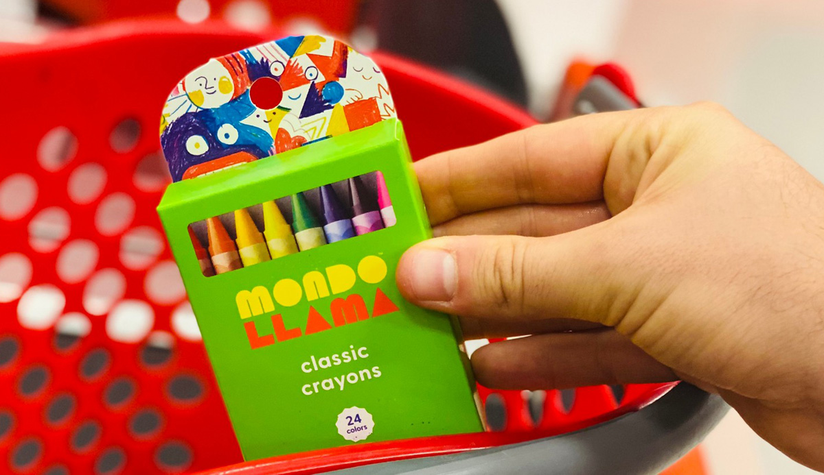 mondo llama crayons bought from the Target school supplies aisle