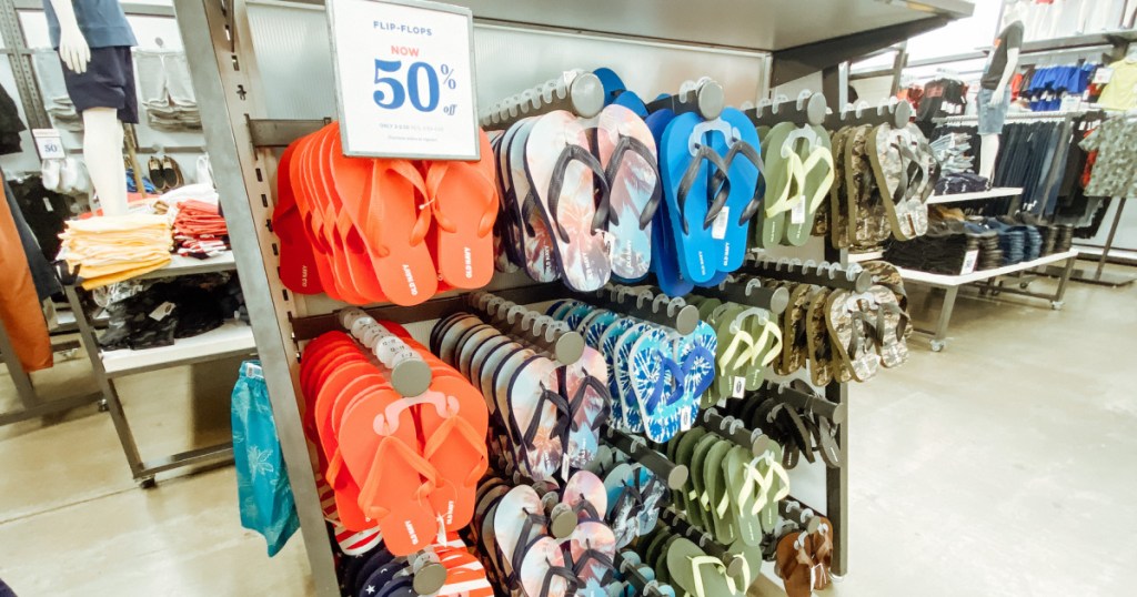 old navy flip flops in store