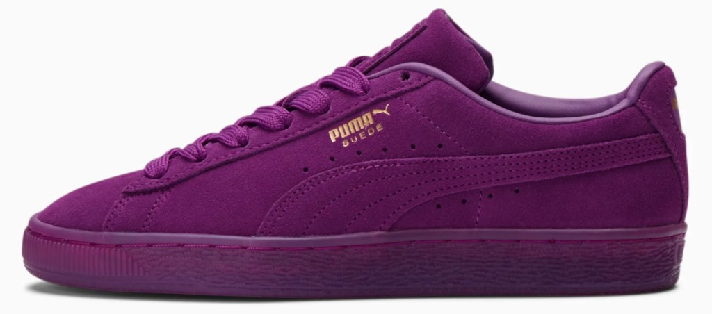 purple PUMA shoes