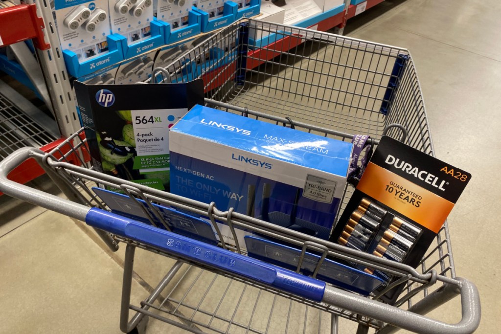 cart full of electronic items