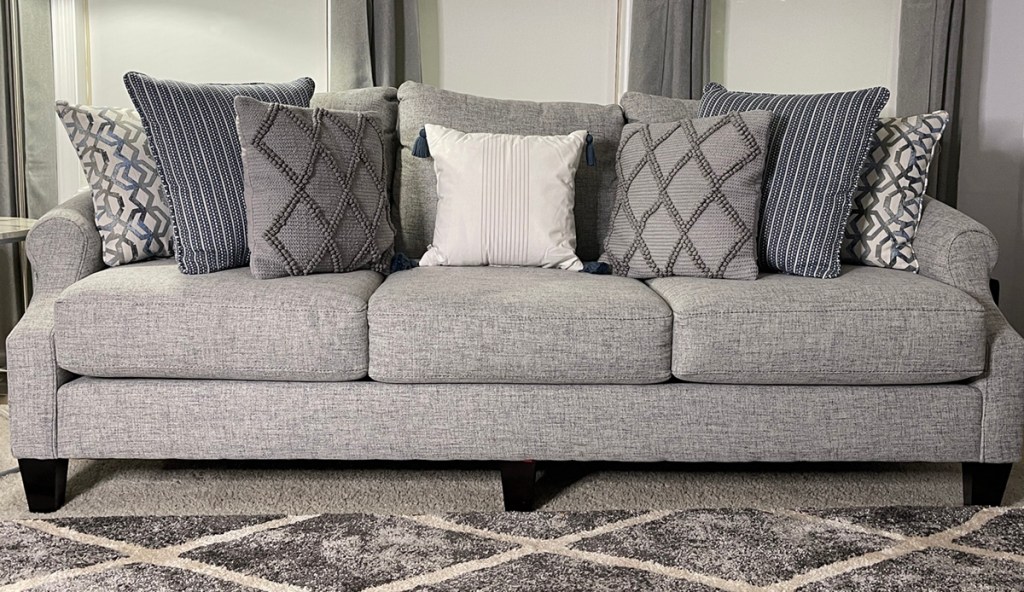 sofa with target pillows