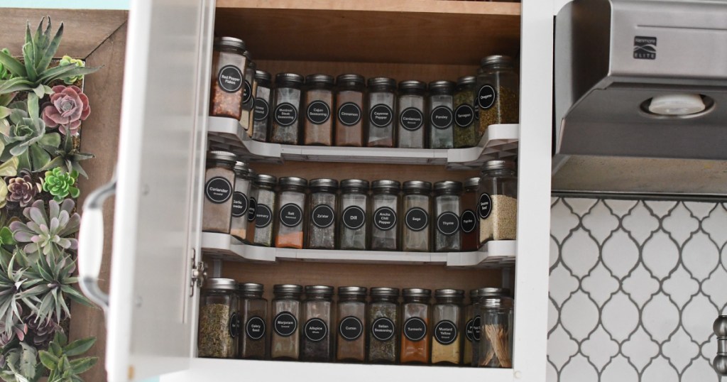 spices on shelves