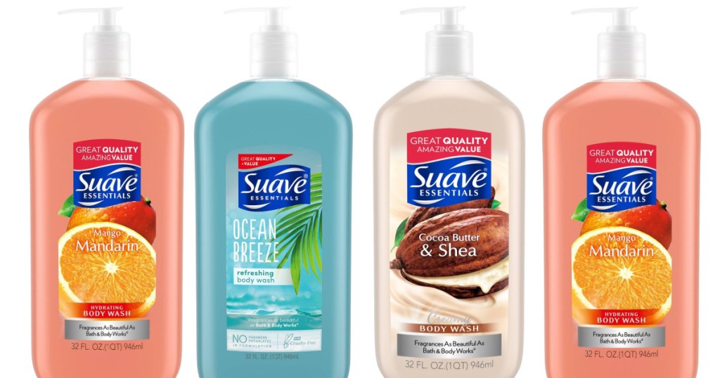 4 different suave body wash