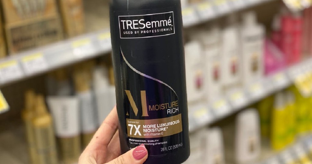 tresemme shampoo in romans hands