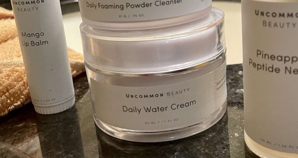 close up of uncommon beauty daily water cream