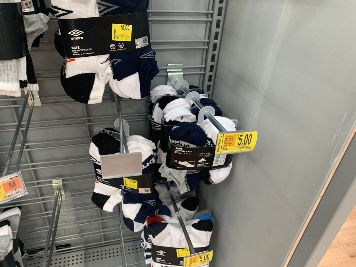 Boys clearance socks hanging in store