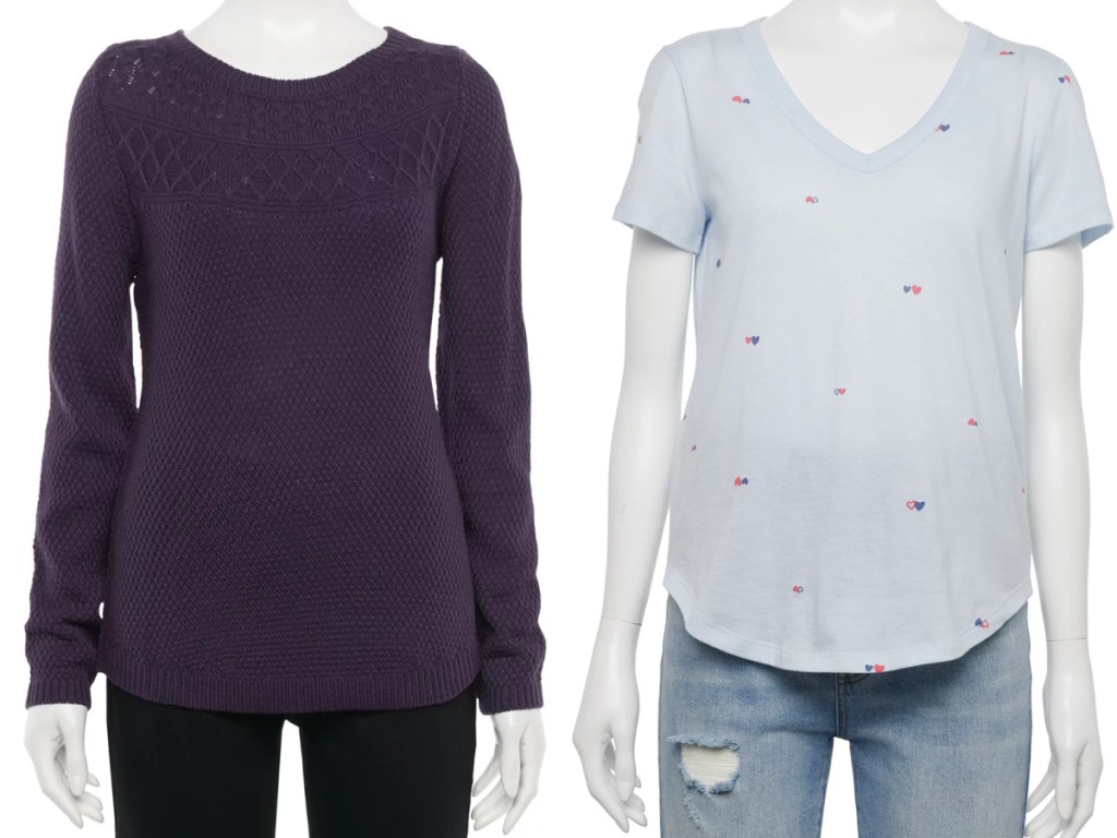 women's sweater and tee
