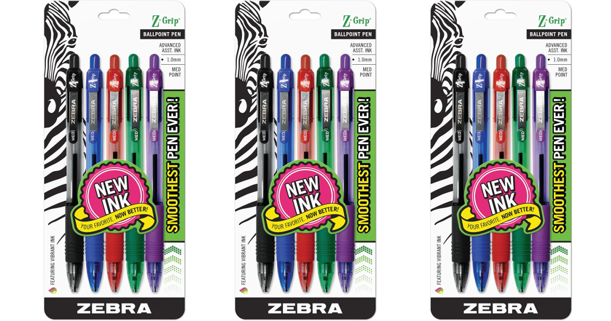 three stock images of a pack of zebra pens