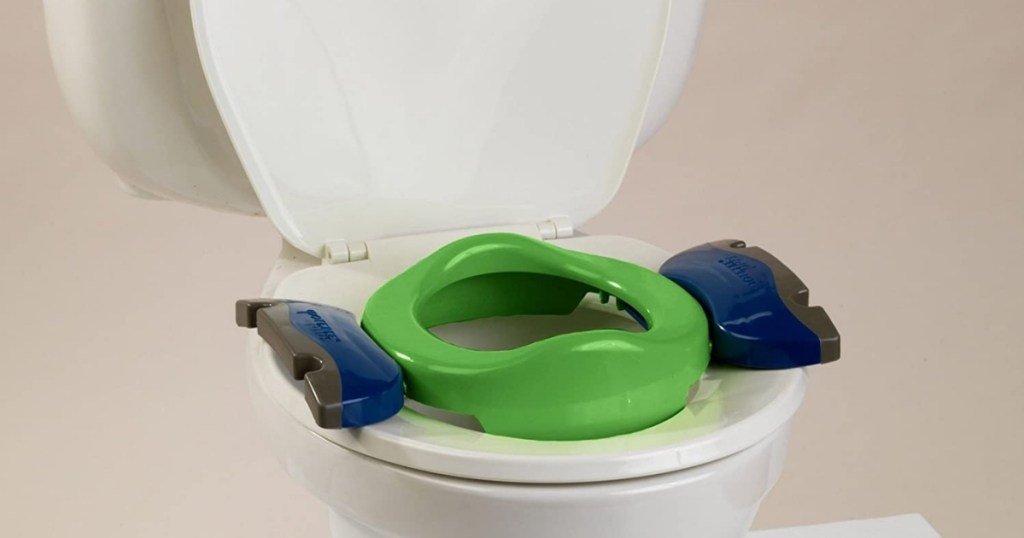 green and blue 2 in 1 potty trainer