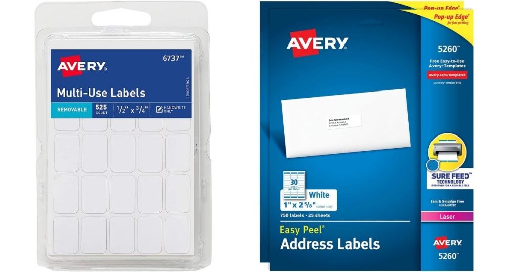 two packs of Avery labels