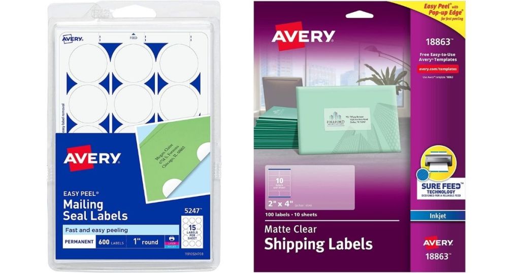 two packs of Avery labels