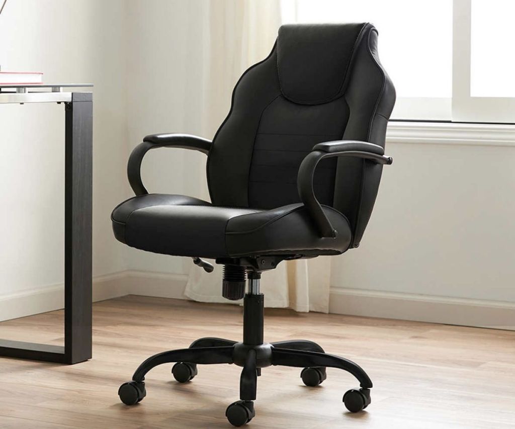 black task chair in a room