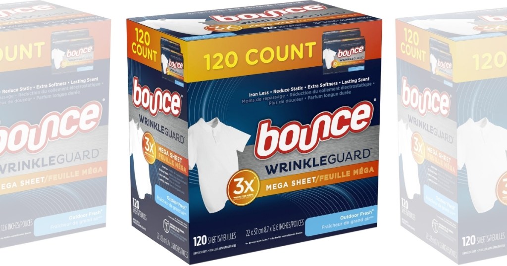 Bounce WrinkleGuard Mega Dryer Sheets 120-Count