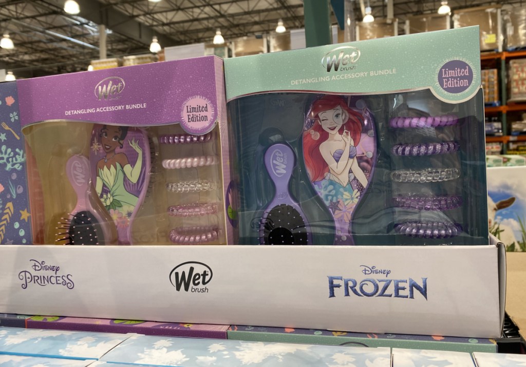 Wet Brush gift packs on display in-store at Costco warehouse