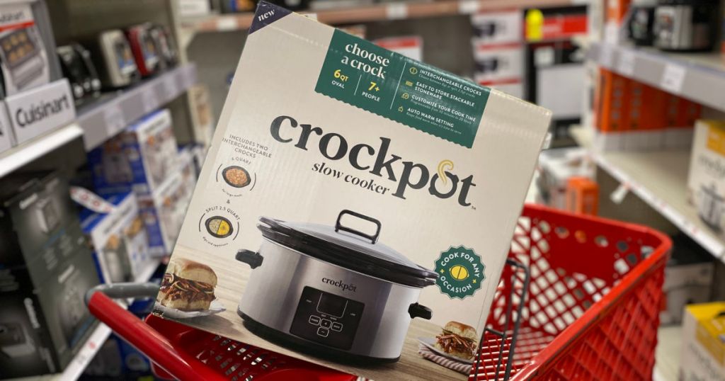white box with crockpot cooker 