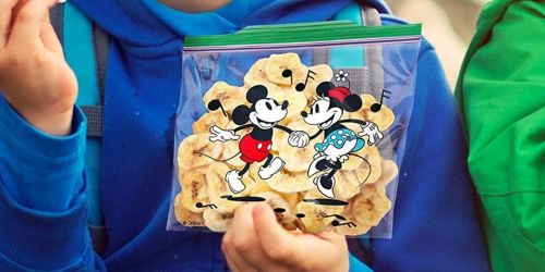 Ziploc Snack Bags 66-Count Only $2.39 on Amazon | Features Frozen or Mickey & Friends