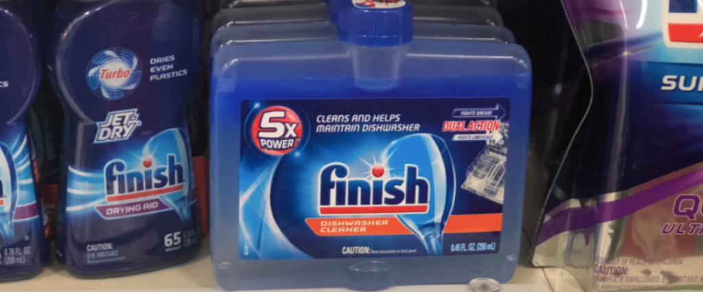 bottle of Finish Dishwasher Cleaner