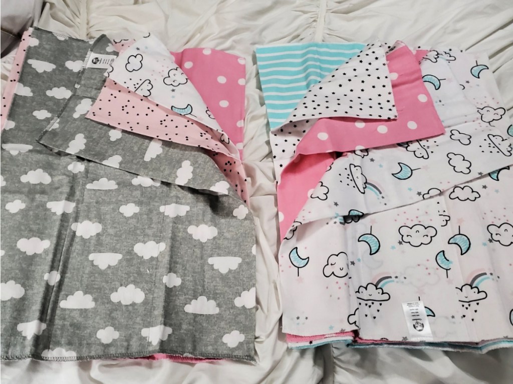 Gerber Baby Girls' 8-Pack Flannel Burp Cloths in Clouds Prints